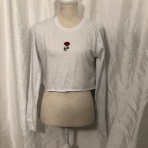 Junior girls long sleeve crop top